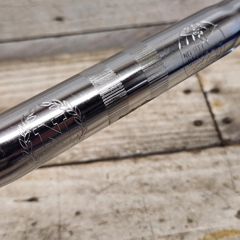 Manillar NITTO Olympian de acero cromado 25,4 abrazadera 15,5 ancho carretera años 70 Foto 3 de 4