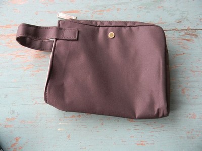EUC Bvlgari  Emerites Perfume BROWN CANVAS TRAVEL ZIP POUCH COSMETIC BAG
