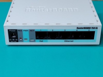 MikroTik  Router Board RB750GL + EU plug power adapter