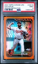 2024 Topps Chrome Update Orange Refractor /25 Zach Eflin #USC10 PSA 9 MINT