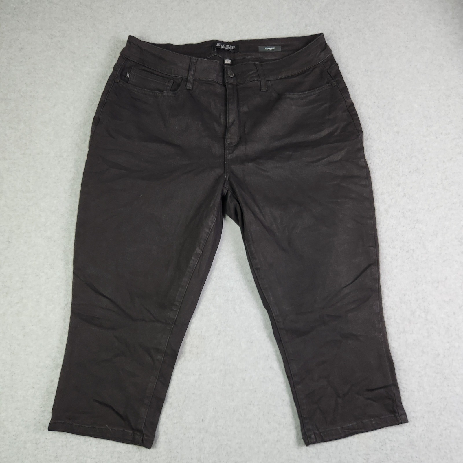Judy Blue Capri Jeans Womens 18W Black Coated Denim High Rise Super Stretch