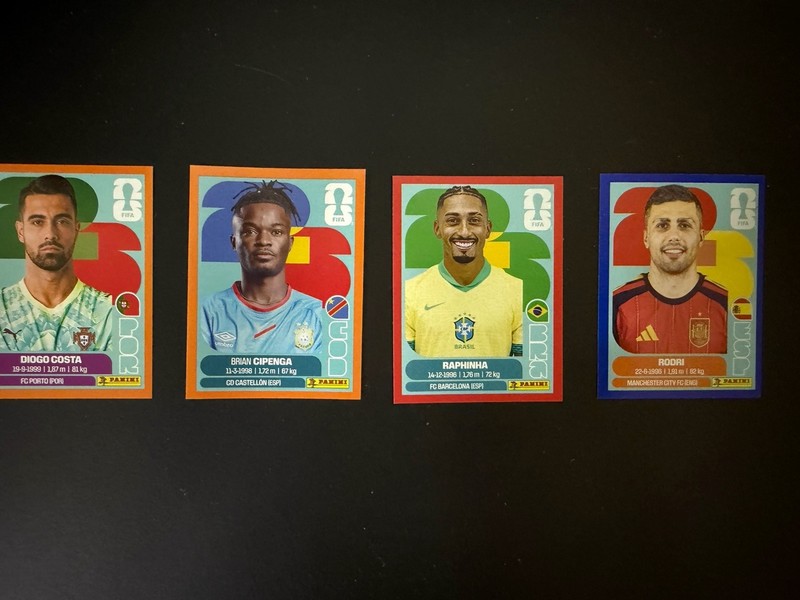 Panini FIFA World Cup 2026 4-Card Lot POR2🟧, COD17🟧, BRA19🟥,ESP10🟦.
