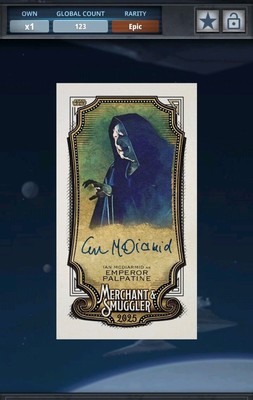 PALPATINE MINI SIGNATURE MERCHANT & SMUGGLER 25 EPIC Star Wars Card Trader