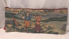 Tapestry Holdings Golf Golfing Golfer Scene Zipper Pouch Bag Cosmetic Purse