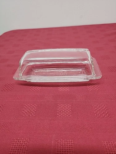 Vintage Pyrex Clear Glass Butter Dish # 72 - B Made In The USA Retro Cool 1980s