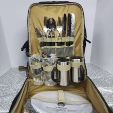Insulated Picnic Backpack Set Blanket & Tableware 2 Person Kit Bounce Logistics