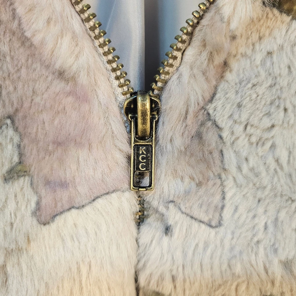 Anthropologie Hutch 3X Florita Teddy Bear Faux Fur Floral Zip Up Jacket Bomber - Image 4 of 4