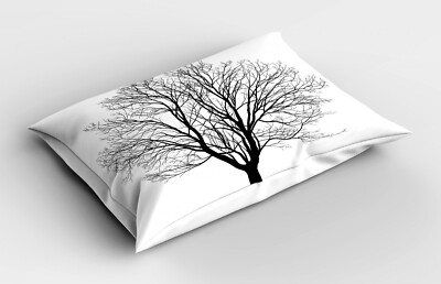 Kopfkissenbezug Modern Dekokissen Schwarz und weiß Barren Maple Tree