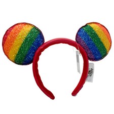 Disney Parks Mickey Mouse Ears Rainbow Pride Love Headband USA