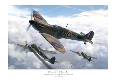 BATTLE OF BRITAIN ACE BOB DOE SPITFIRE MK1 LIMITED EDITION SIGNED PRINT