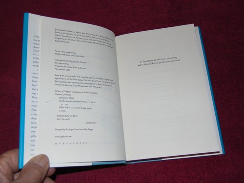 SIGNED 2012 1st/1st HB/DJ BOOK: "FARTHER AWAY" BY JONATHAN FRANZEN - Picture 4 of 8