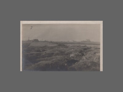 WW1 Era RPPC Real Photo Dwellings Being Destroyed In Background Holes In Ground