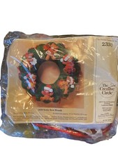 Teddy Bear Wreath Felt Kit The Creative Circle Holiday Christmas Vtg NOS 2330