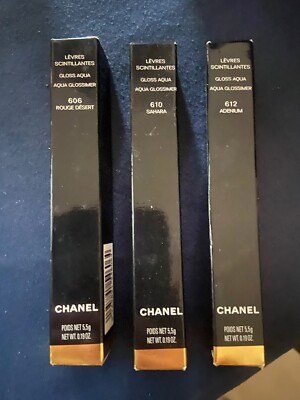 Chanel Gloss Aqua 606 Rouge Dessert +610 Sahara + 612 Adenium je 5,5g