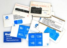 MINOLTA LENS/CAMERA/FLASH MANUALS  LITERATURE, SET OF 13