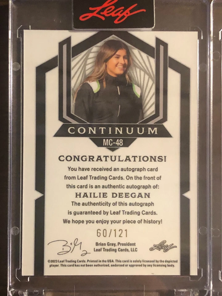 2023 Leaf Metal Continuum Hailie Deegan NASCAR AUTO AUTOGRAPH 60/121 - Image 2 of 2