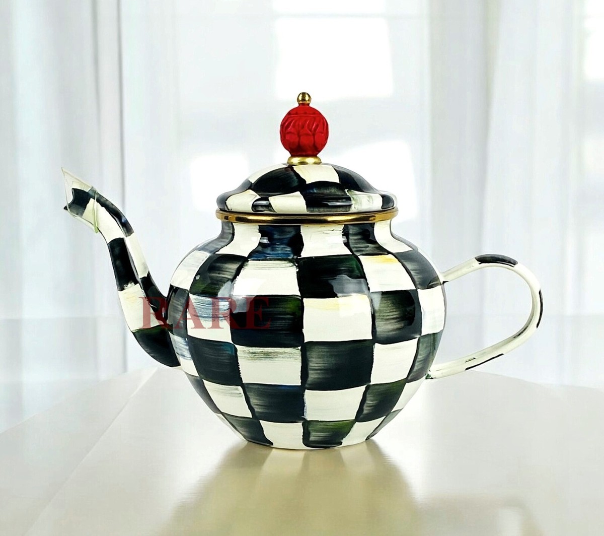 MacKenzie-Childs Courtly Check Cup Teapot New No Box
