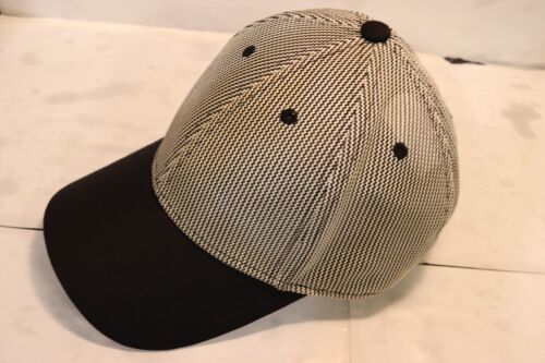 Gents Hat Herringbone Black Silver Baseball Cap D… - image 1