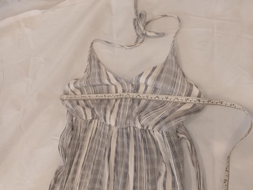 ASOS black and white striped cotton maxi sundress size 12 - Picture 3 of 11