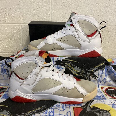 Nike Air Jordan 7 Retro Hare Sneakers Mens 10 304775-125 White Red