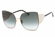 JIMMY CHOO River/S 02M2 9O Sunglasses Black Gold Frame Grey Gradient Lenses 61mm