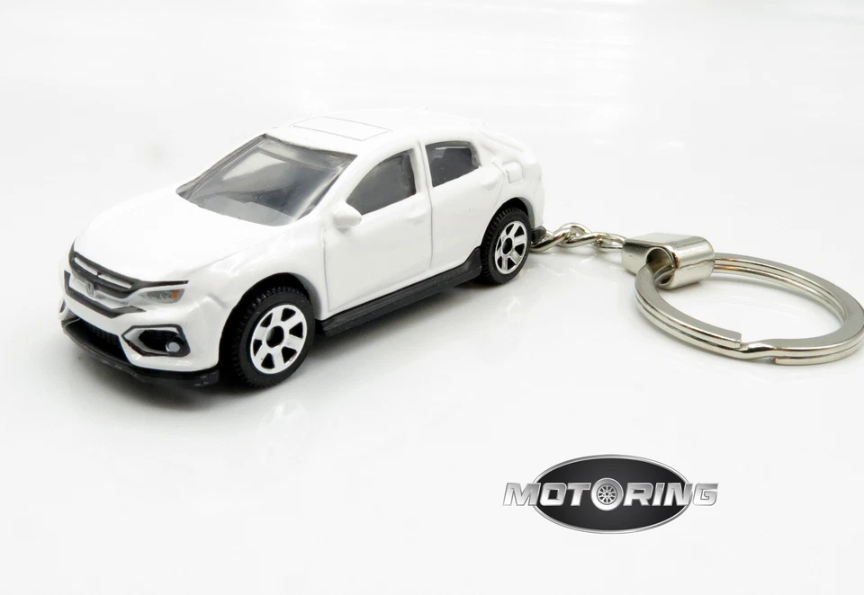 2017 '17 Honda Civic White Car Rare Novelty Keychain 1:64 Diecast - Image 3 of 4