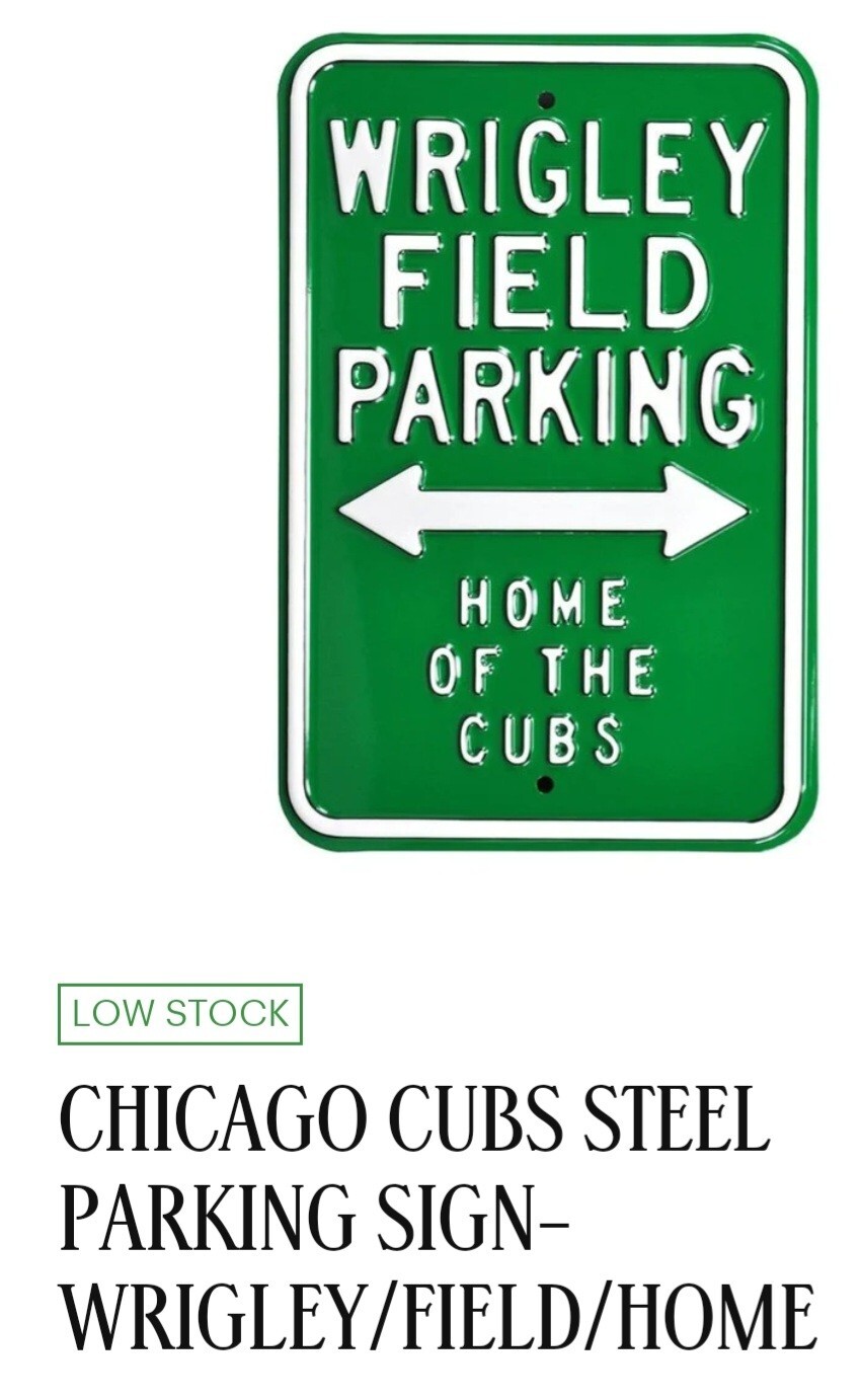 wrigley field parking home of the cubs sign eBay