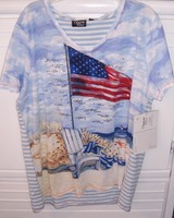 Onque Plus 1x/2x Red White Blue Embellished Nautical Beach Top Tunic Onque Plus 1x/2x Red White Blue Embellished Nautical Beach Top Tunic