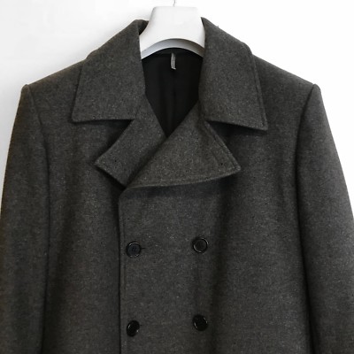 DIOR HOMME Grey Wool Double Breasted Coat RRP $3800 | eBay