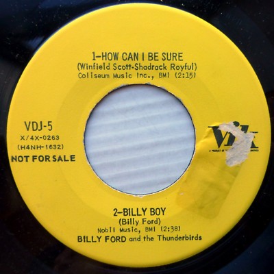 Ron COBY Neal HEFTI Billy FORD & Thunderbirds 4 Song VIK 45 RPM 7'' EP