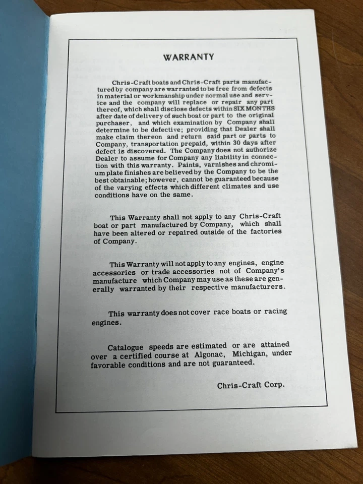 Vintage Chris Craft Instruction Book & Parts List WB Series Book #1 - Image 3 of 4