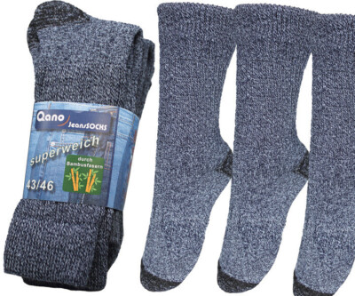 ''Bamboo''-Jeanssocken, weiter Komfortbund, ohne Gummidruck, 3Paar, superweich