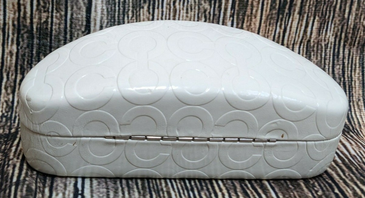 Coach White Signature Logo Hard Clamshell Eyeglass Sunglass  display picture 2