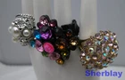 Vintage to Now Mixed Lot of 3 Ring Rings Costume Jewelry  Rhinestone Adjustable