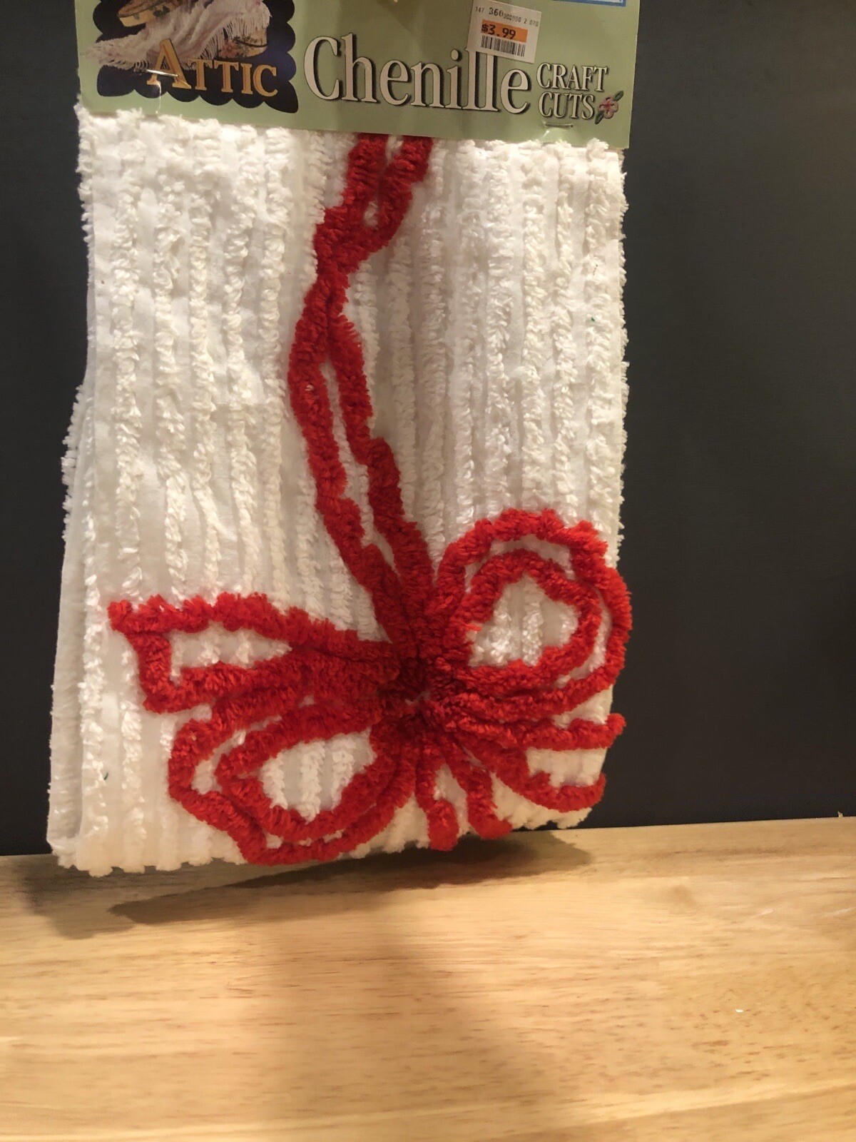 Daisy Kingdom Nana’s Attic Chenille Craft Cuts Fabric Red Bow Christmas