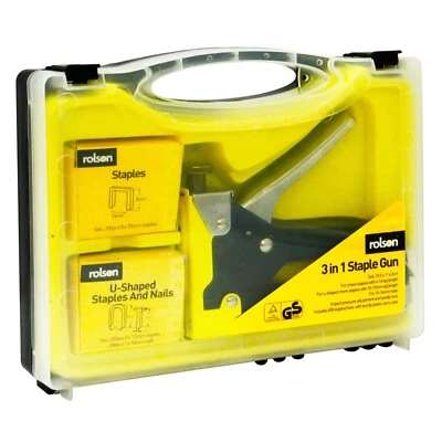 3 in 1 Schwerlast Tacker Polstertacker Tacker 600 Nägel Klammern - Bild 1 von 4