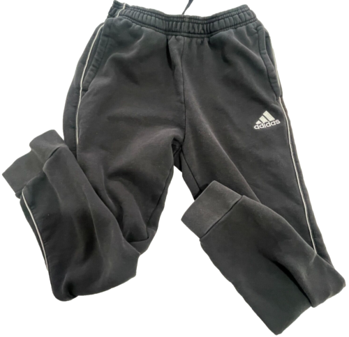 Adidas Boys Jogging Bottoms Age 11 / 13 Black Joggers Faded Condition - Picture 1 of 16