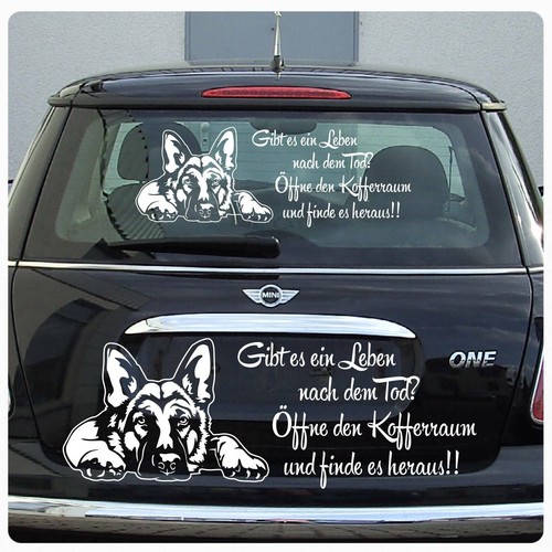 Hundeschild Gibt Es Ein Leben Nach Dem Tod Schäferhund Gibt es ein Leben nach dem Tod Sticker Auto Aufkleber A1718