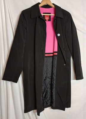 Ladies ESPIRIT Outerwear Trench Coat Jacket Size M Vintage 90's Pink Liner Nice!