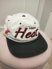 Rare Vintage Miami Heat NBA Sports Specialties Script White Snapback Hat Cap