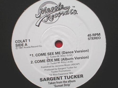 Sargent Tucker Come See Me Tanzversion 12" Macola COLAT1 EX 1987 12 Zoll, Trac - Bild 1 von 5
