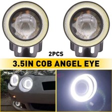 Universal 3.5 Round Projector White Led Drl Halo Angel Eyes Fog Lights Lamp 2x Universal 3.5 Round Projector White Led Drl Halo Angel Eyes Fog Lights Lamp 2x