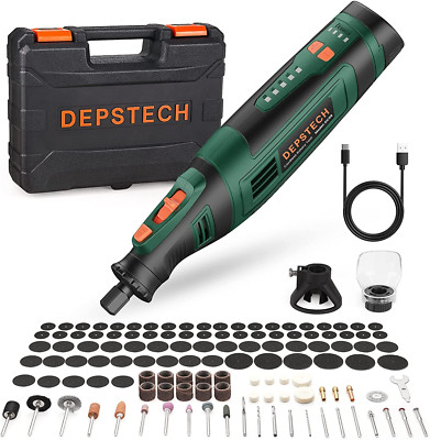 DEPSTECH Cordless Rotary Tool Kit, 8V 2.0Ah Rechargeable Battery, 30000RPM 5-Spe