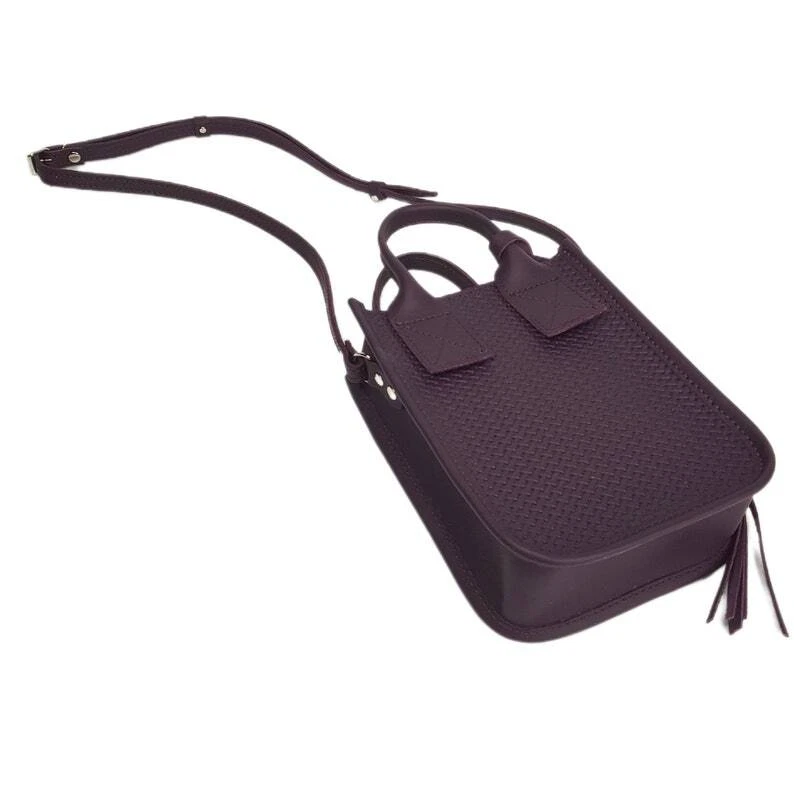 COACH Borsa a mano donna in pelle viola tracolla melanzana tracolla mini tote