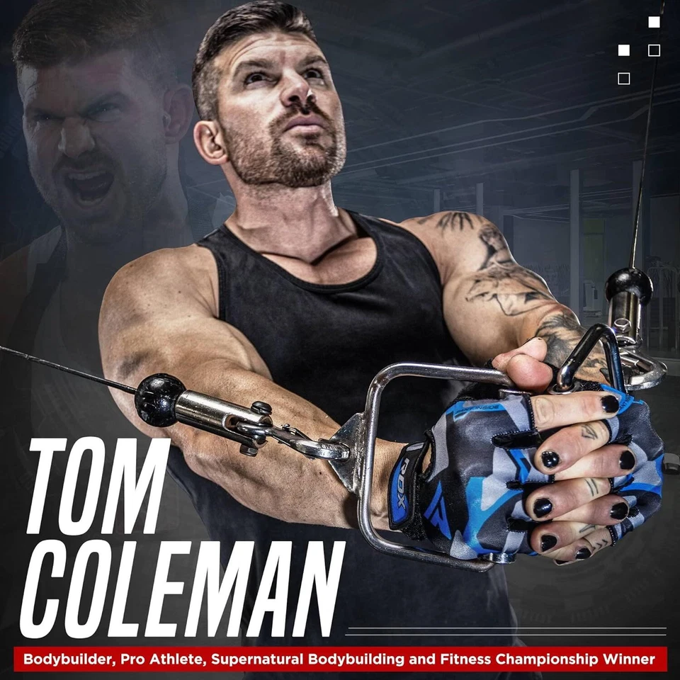 Guantes de levantamiento de pesas de RDX, entrenamiento de culturismo físico, guantes de gimnasio, unisex Foto 3 de 4