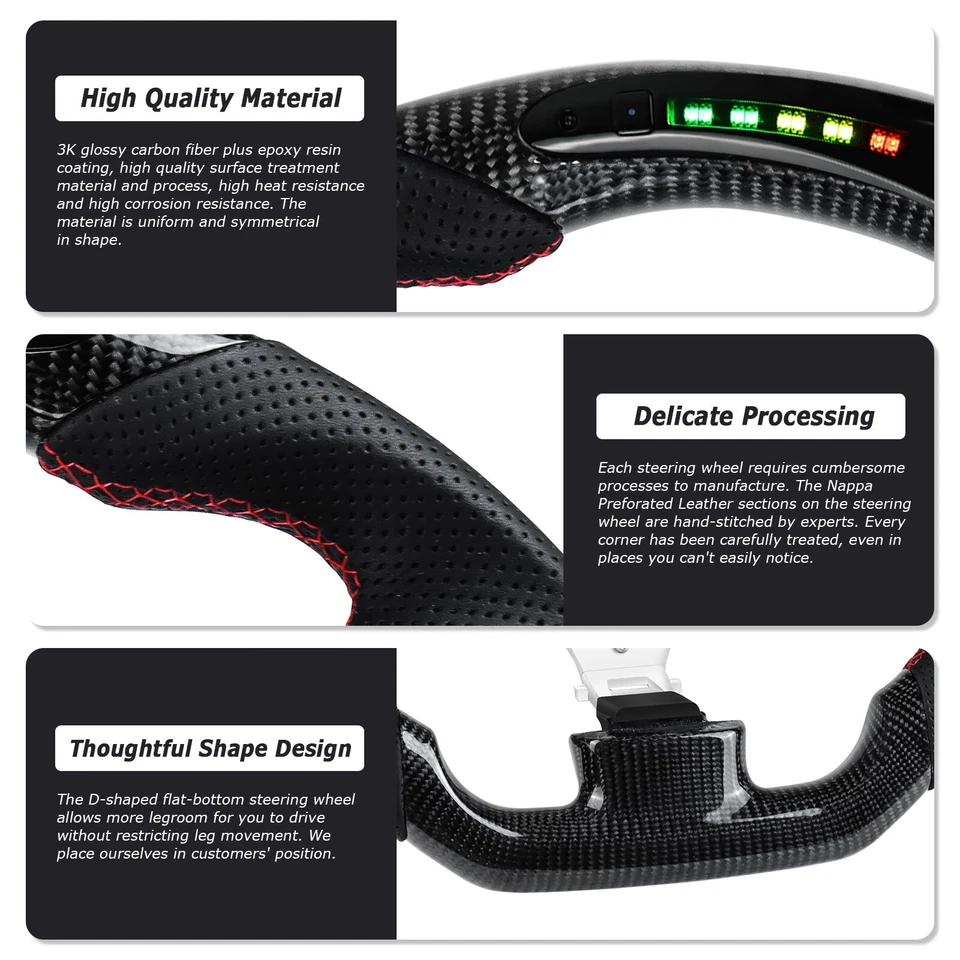 Dry Carbon Fiber Steering Wheel For INFINITI G35 2003-2007 - Image 3 of 4