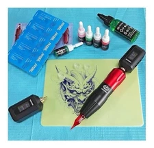 Neebol Wireless Tattoo Kit - Complete Set with 2 Color-Display Power Supplies, 2