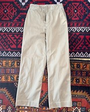 Vintage 1940s WWII USMC Pants Cotton Khaki Military Trousers Korean War Sz 27x31
