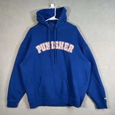 Pleasures x Big Pun Punisher Sweater Adult XL Blue Hoodie Sweatshirt Pullover