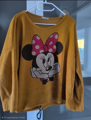 Nicki Pullover Senfgelb Mickey Mouse Print bis Gr. 46/48